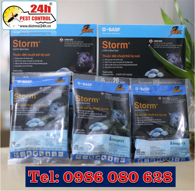 Thuốc diệt chuột Storm 0.005% (5 gói x 20 viên) (Bao bì mới)