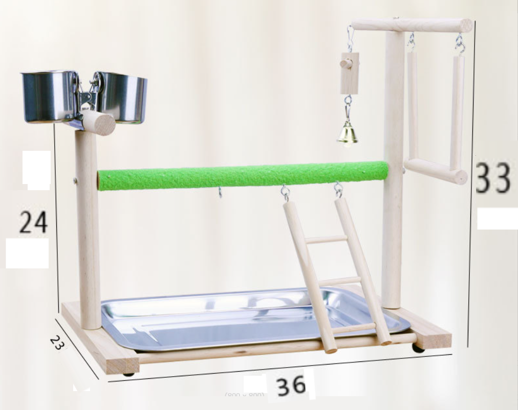 NGUYÊN BỘ CẦU ĐỨNG GỖ DÀI 36 RỘNG 23 CAO 33 CHO CÁC DÒNG CHIM, VẸT NHỎ VÀ TRUNG