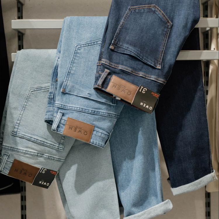 Quần Jeans OWEN nam dáng Slimfit co dãn không phai màu mã QJS230151