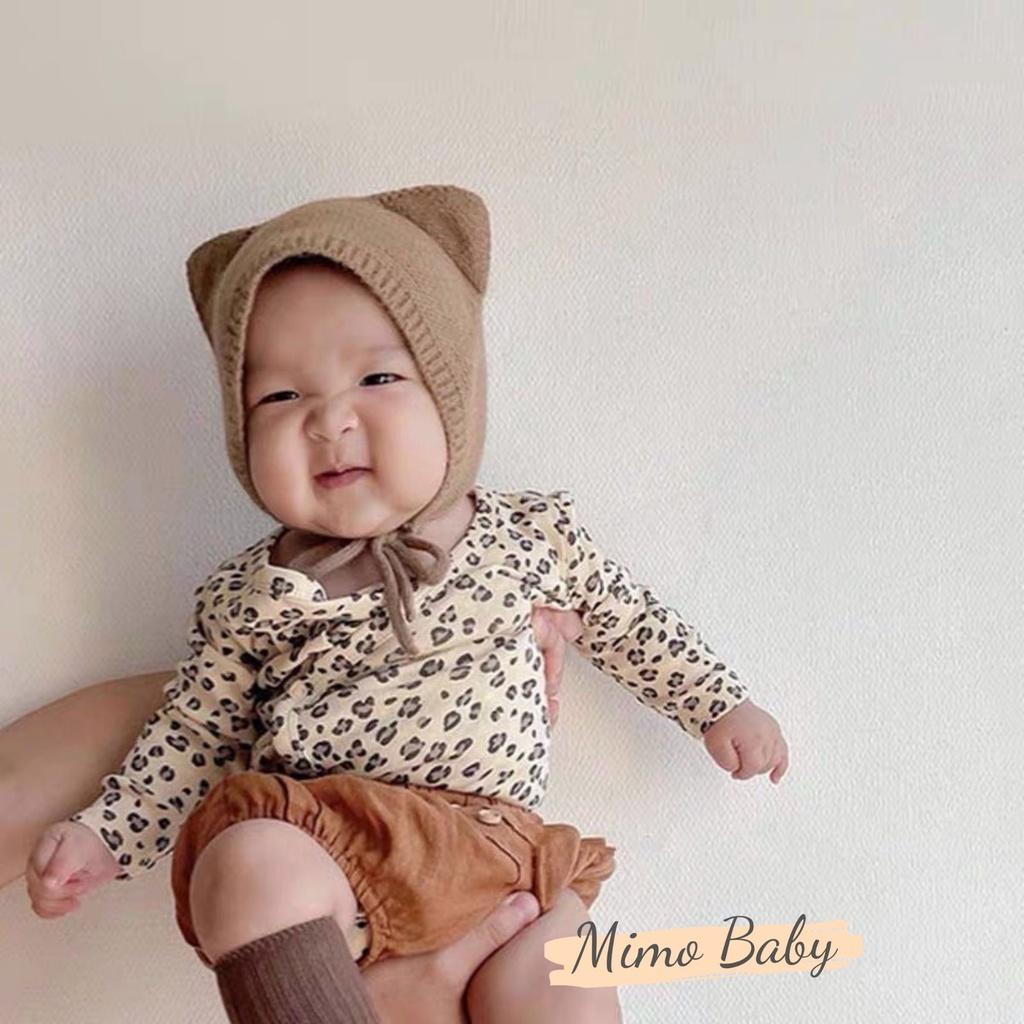 Mũ nón len cột dây tai mèo dễ thương cho bé 5m-2y Mimo baby ML49