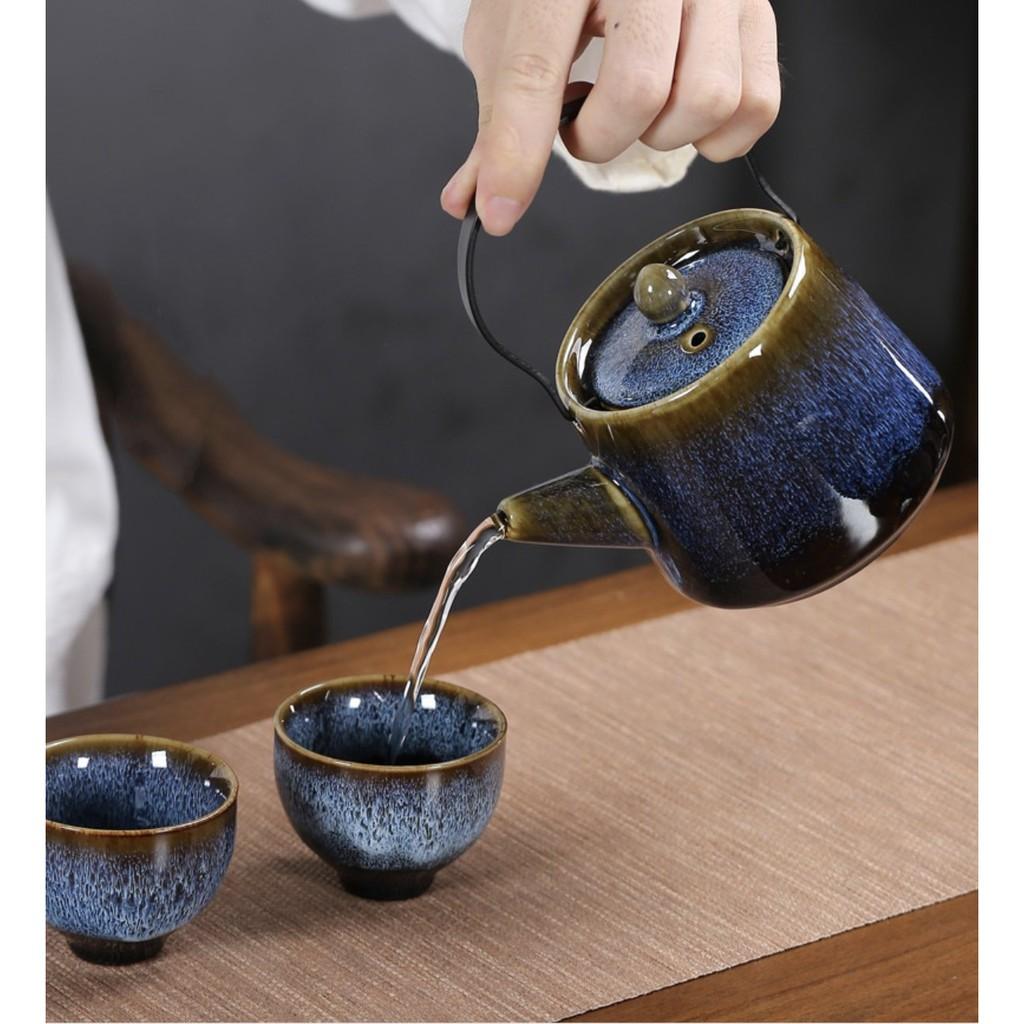 Bộ ấm trà đạo kèm khay và túi đựng Danh Trà Seiza Muromach phong cách Nhật Bản
