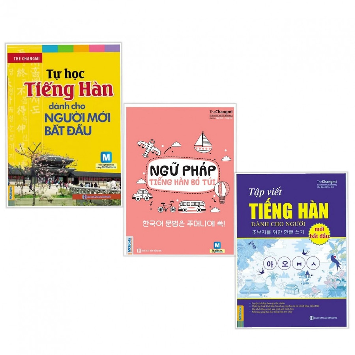 Combo Sách Học Tiếng Hàn: Tự Học Tiếng Hàn Dành Cho Người Mới Bắt Đầu + Ngữ Pháp Tiếng Hàn Bỏ Túi + Tập Viết Tiếng Hàn