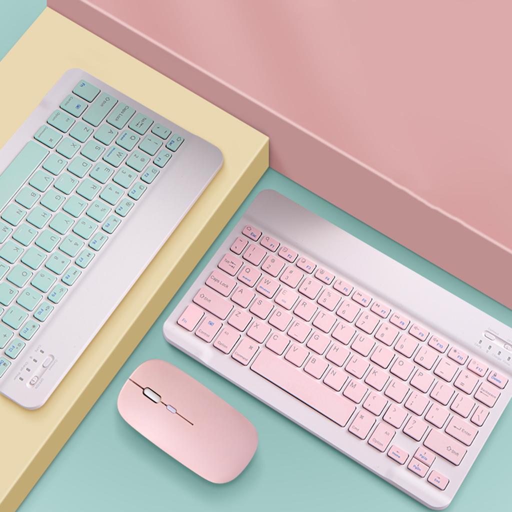 2.4GHz Bluetooth Keyboard Mouse Comb Set for iPad 10inch pink