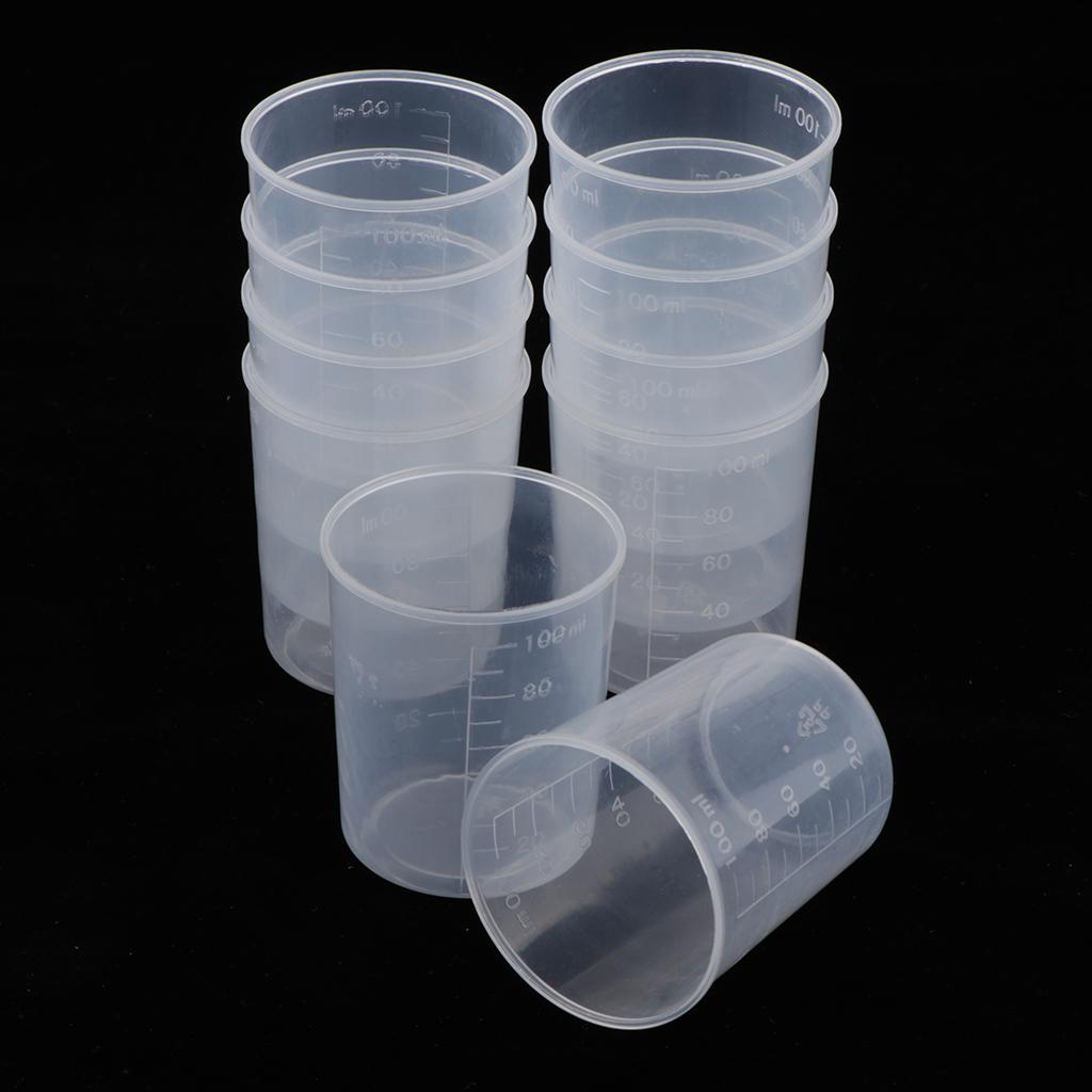 20x Clear Plastic Graduated Cups Beaker for Silicone Liquid Resin Jewelry Glue
