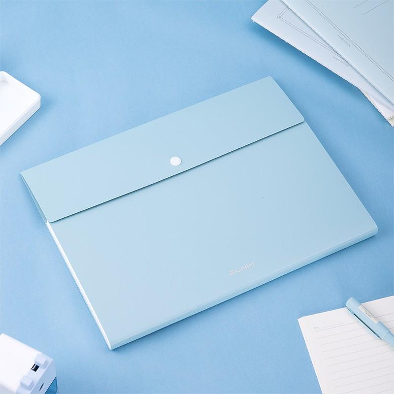Cặp Đựng Tài Liệu A4 Deli - 8 Ngăn Phân Trang - File Lưu Trữ Tài Liệu - Linfini - Xanh Dương Trắng - 72456 - Xanh Lá