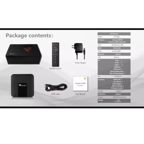 Android Tivi Box Tx3 Mini Plus 2023 - Android TV - Chip Allwiner H313 - Ram 2GB, Rom 16GB - Hàng Chính Hãng