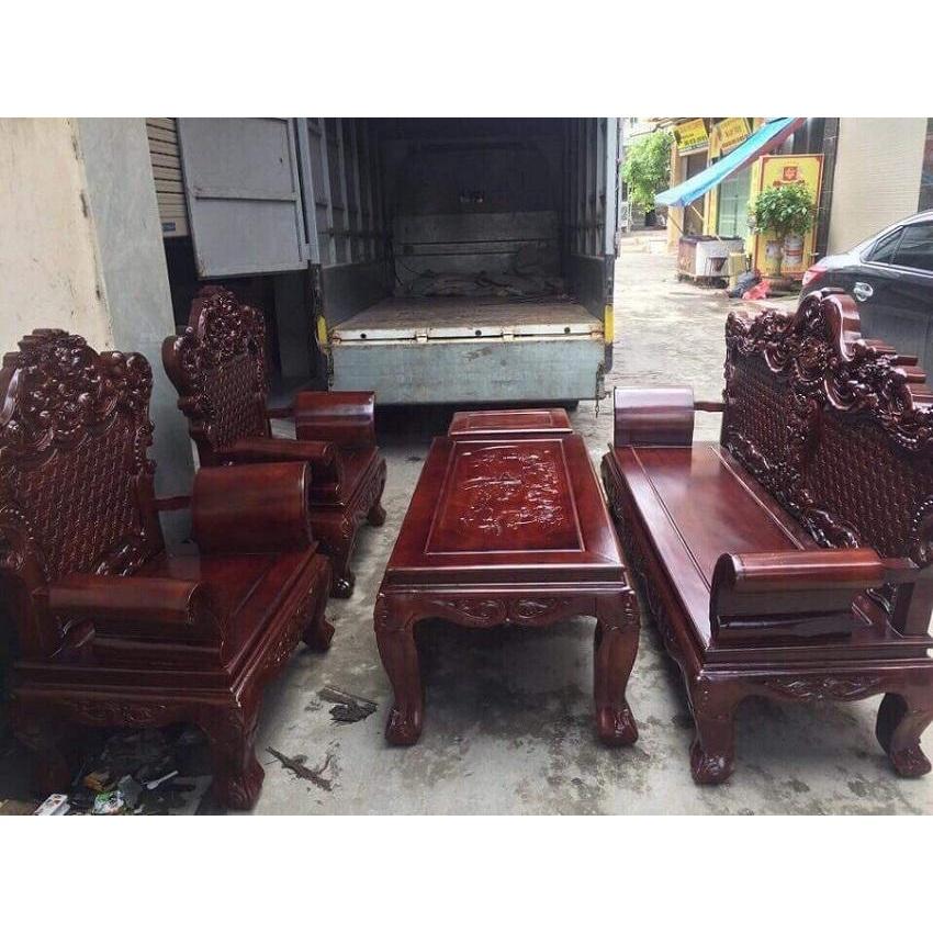 Bộ bàn ghế hoàng gia luis gỗ xà cừ