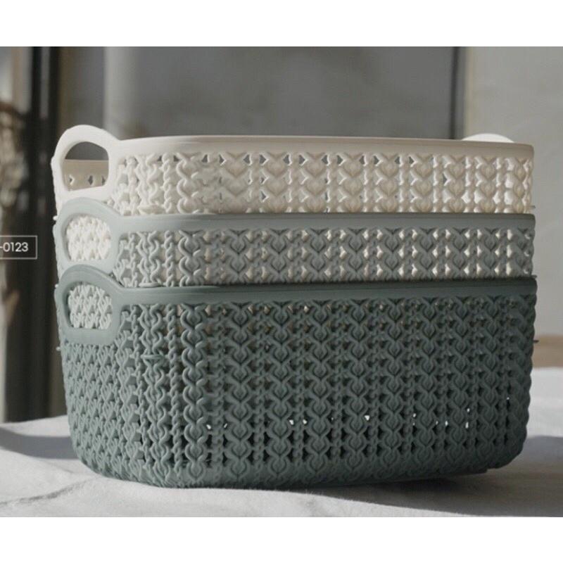 Rổ Nhựa Đựng Đồ Knit Số 5 Hàn Quốc KT: 33.4x16.2x13.5 Cm