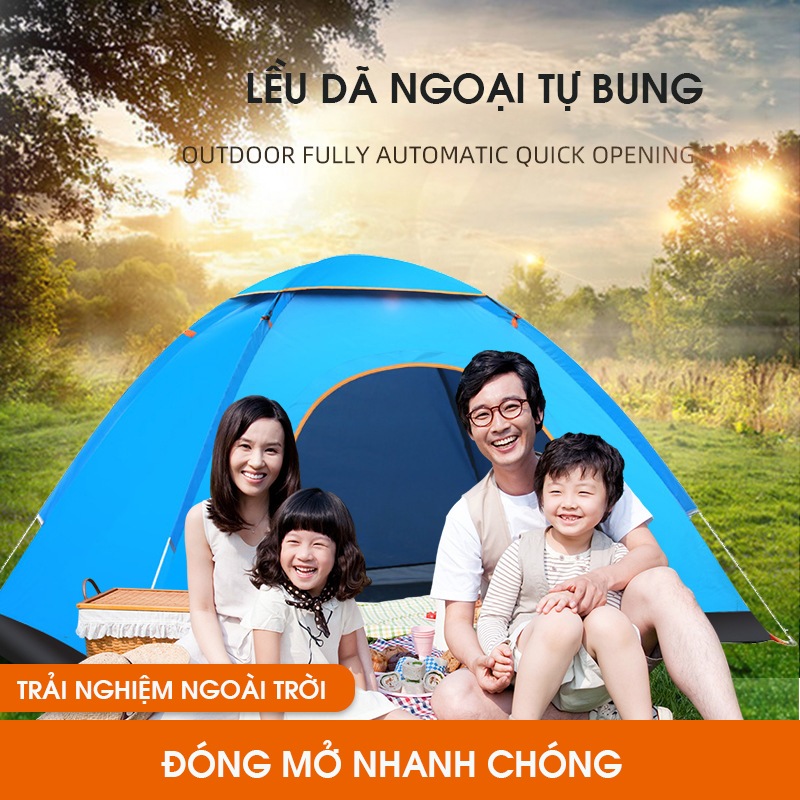 Lều Cắm Trại Dã Ngoại Tự Bung 1 Lớp SPW17 - 3-4 người