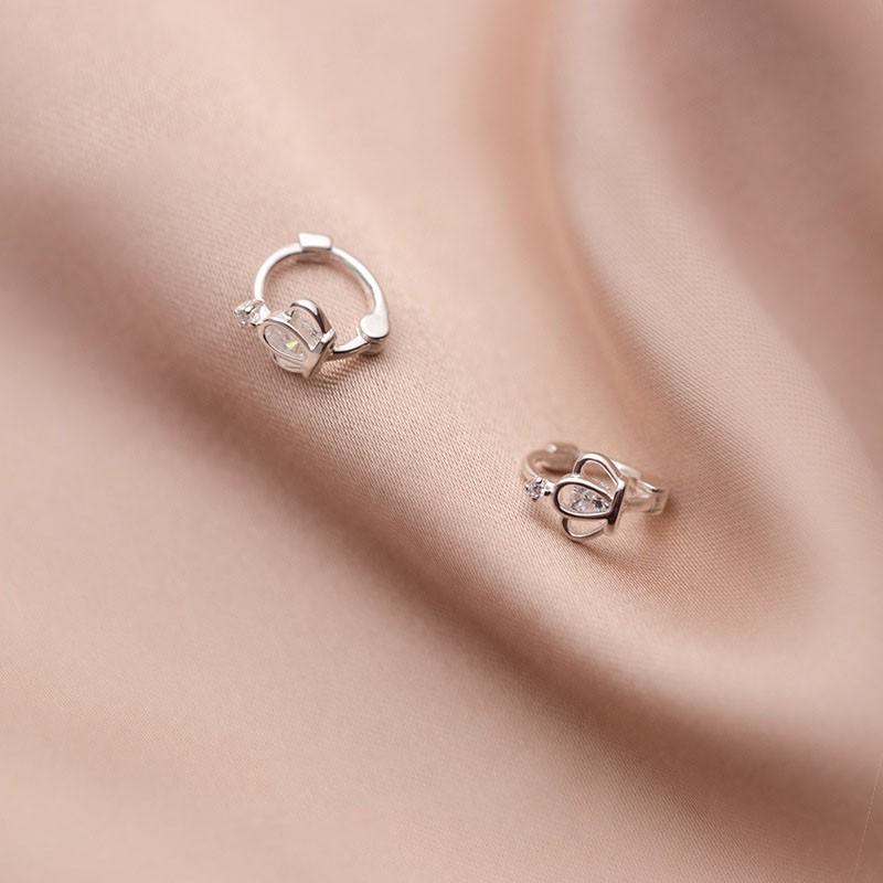 Khuyên tai bạc Ý s925 hình vương niệm siêu đẹp G7424 - AROCH Jewelry