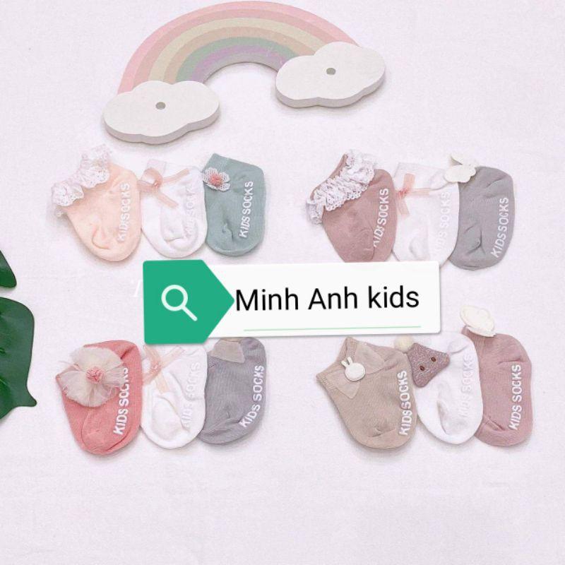 Set Tất Hàn 3 Đôi Bé Trai Bé Gái Baby Từ 0 - 3 Tuổi