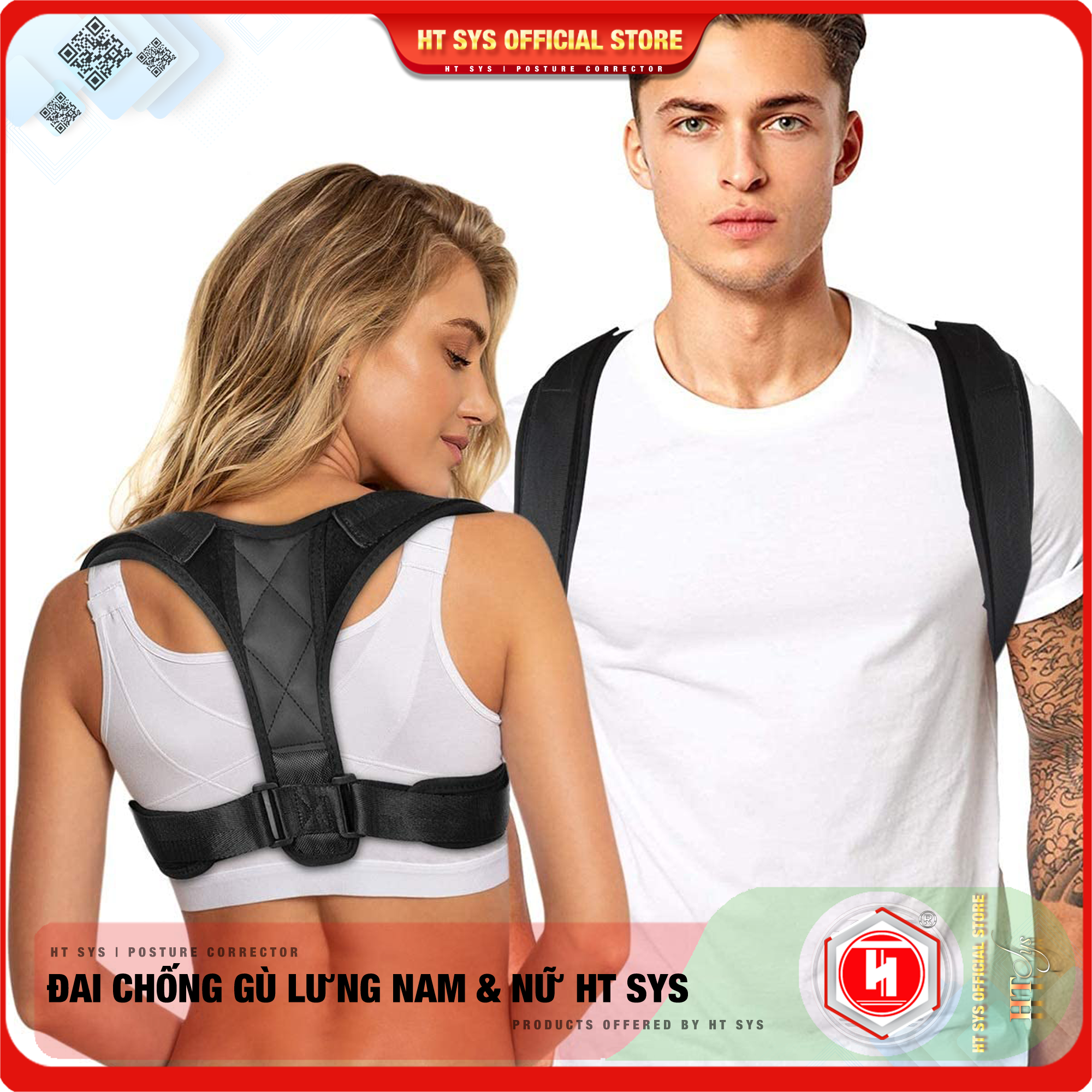 Đai chống gù lưng nam nữ HT SYS - Posture Corrector- Giúp định hình cột sống - Điều chỉnh tư thế của lưng -  Phù Hợp Với Mọi Độ Tuổi - Hỗ Trợ Điều Trị Hiệu Quả Chứng Gù Lưng, Lưng Tôm, Cong Vẹo Cột Sống