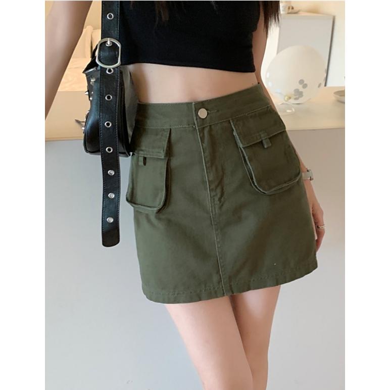 Váy denim Ngắn Lưng Cao Thời Trang Mùa Hè Dành Cho Nữ