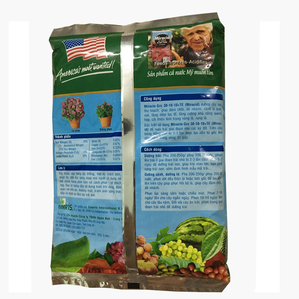 Phân bón Miracle - Gro 30-10-10 + TE USA - Gói 500gram