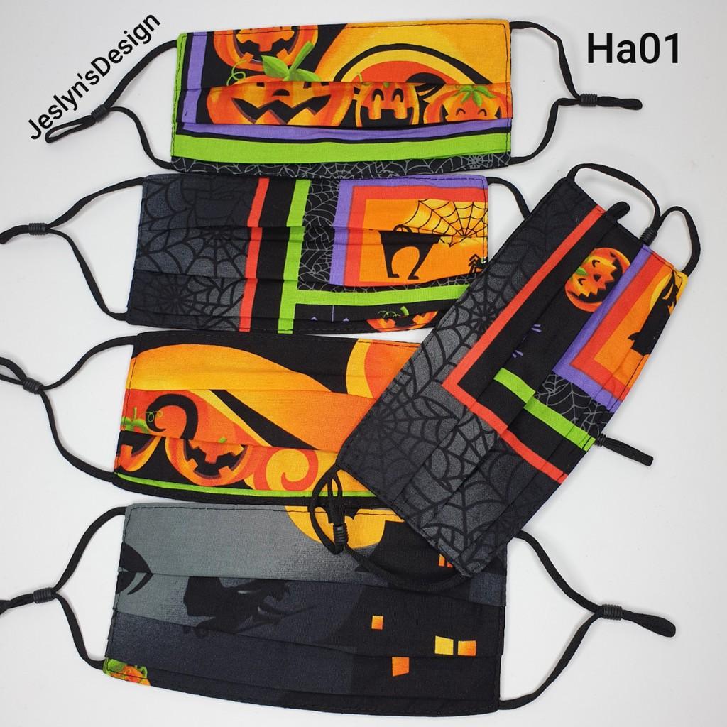 Khẩu trang Halloween vải Thô Mỹ Ha01