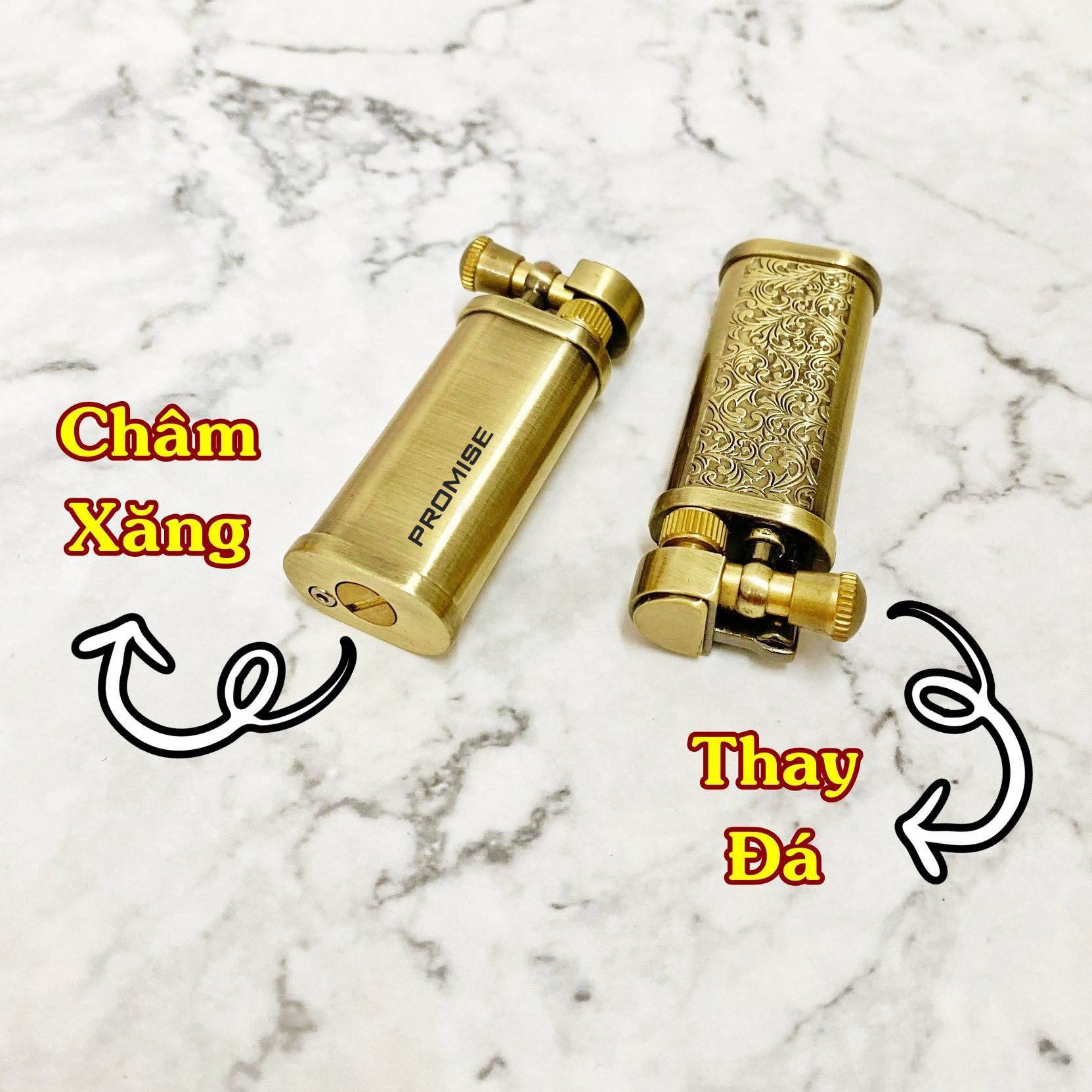 Hộp quẹt bật lửa xăng đá Promise đánh lửa ngang - (xài xăng)