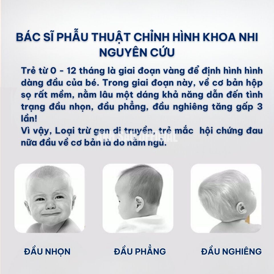 Gối Định Hình Đầu Cho Bé Sơ Sinh Cao Cấp Ánh Sao Chắc Chắn Có Khoá Dán Hỗ Trợ Đầu Cổ Thoáng Khí