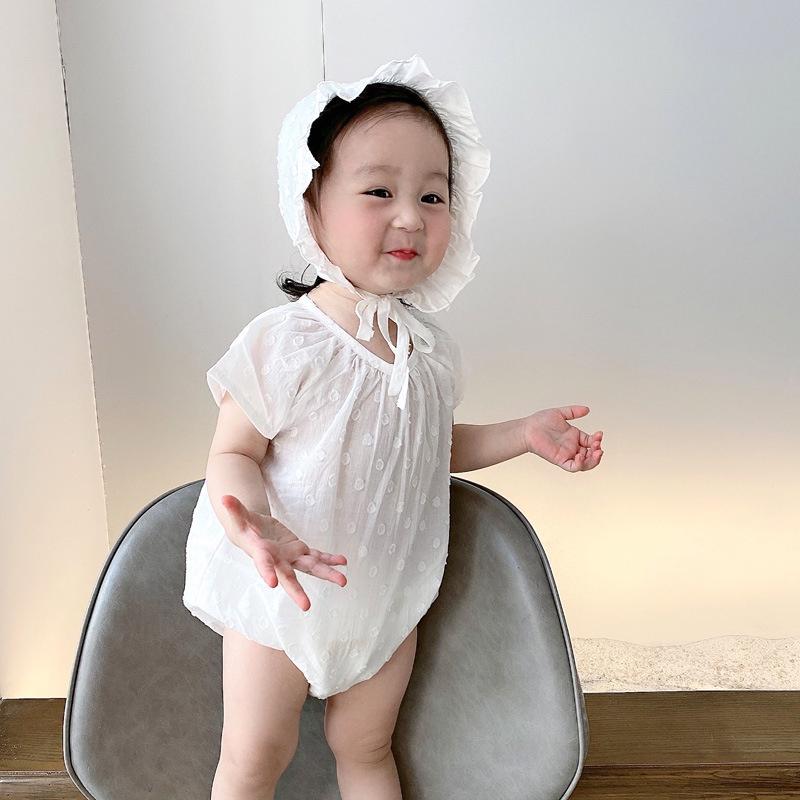 [129:H26] Body ren trắng chất cotton mỏng mát dễ thương cho bé gái (tặng kèm mũ)