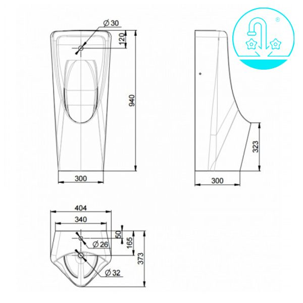 Bồn tiểu nam đặt sàn American Standard WP-6605B (Chưa bao gồm van xả)