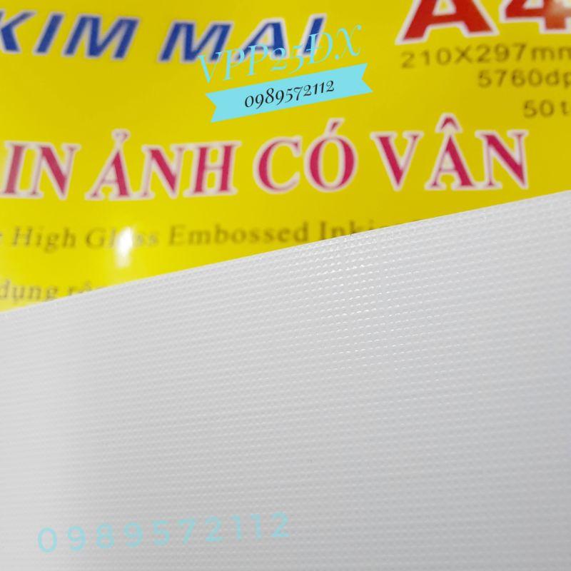 Giấy in ảnh vân 2 mặt A4 kim mai định lượng 250gsm.