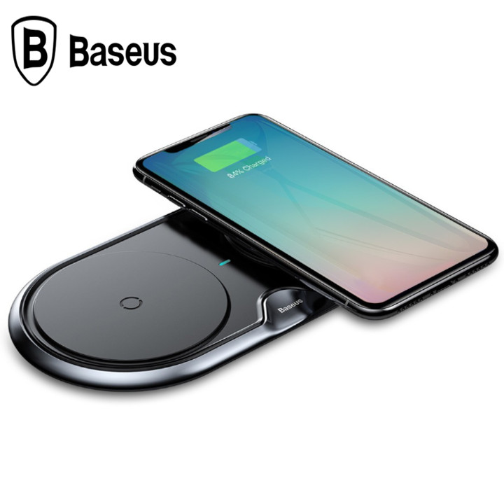 Đế sạc nhanh không dây Baseus WXXHJ-01 cho iPhone 8/ iPX /iP2018/ Samsung S8/ S9/ Note 8/9 (10W,Qi Wireless Quick Charger) - Hàng nhập khẩu