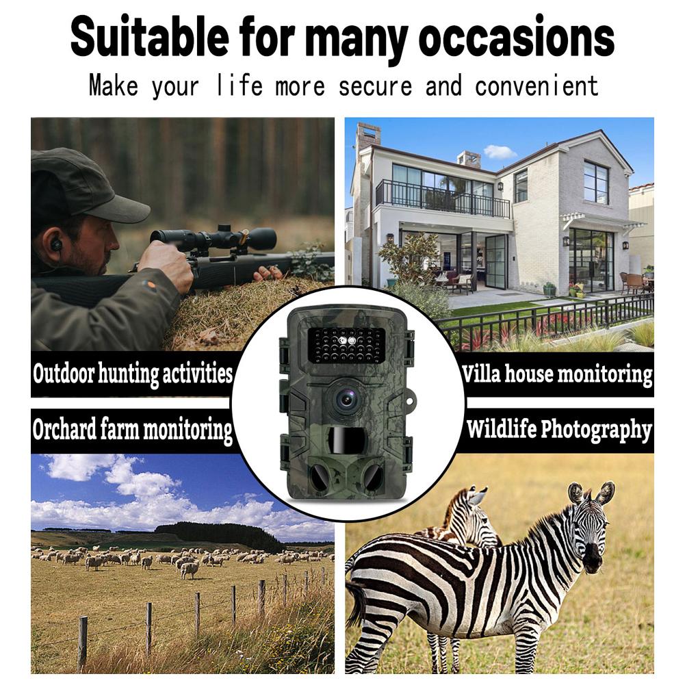 16MP 1080P Day Night Photo Video Taking Camera Outdoor Home Monitoring Camera with 34 Infrared Lights 32G Storage Card