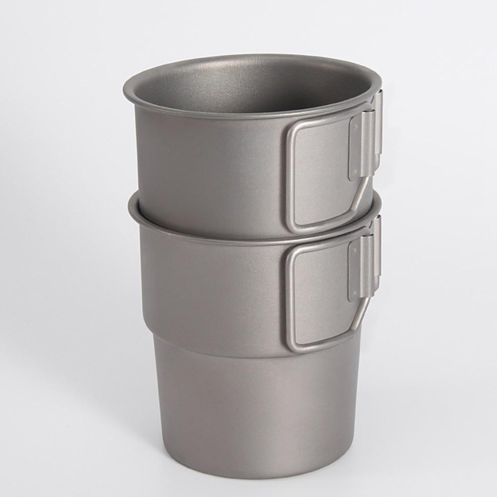Cốc nước cầm tay siêu nhẹ 300ml Titanium có thể gập lại để cắm trại ngoài trời tại nhà