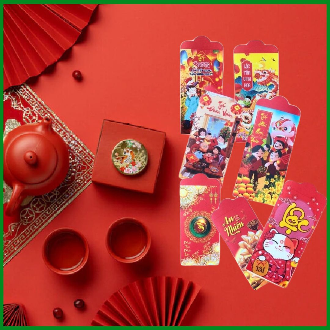 Bao lì xì năm mới Tết Quý Mão 2023, bao lì may mắn, tài lộc