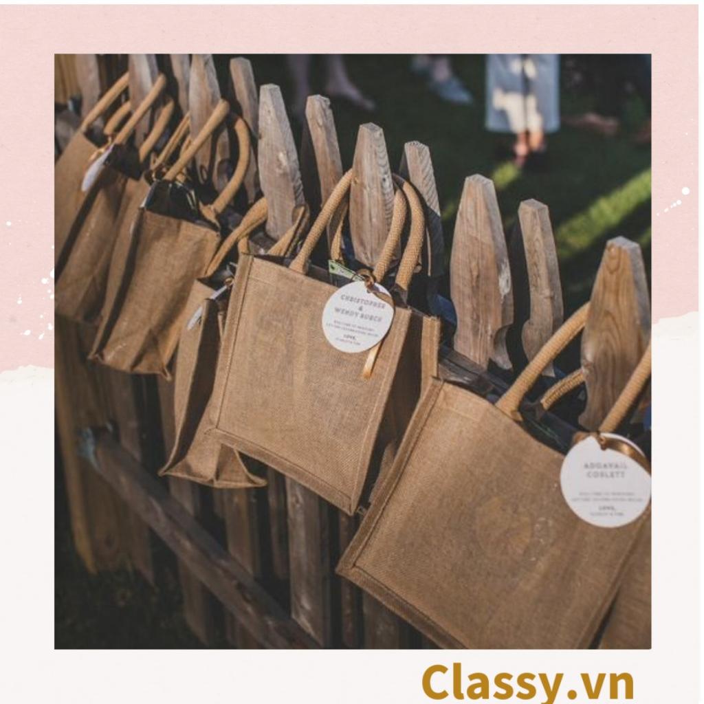 Túi Đay Trơn Retro Quai Đay, Kiểu dáng Vintage, Kích thước 36 * 15 * 28 CM - Sản phẩm thân thiện với Môi trường T310