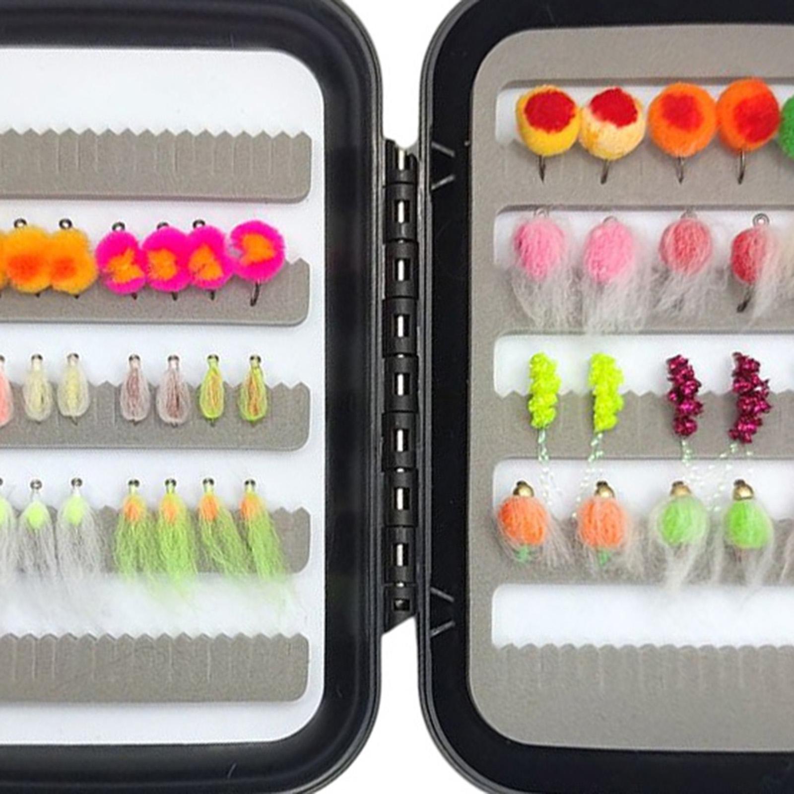 / Fishing Flies Kit Fly Assortment Trout Bass Nymphs Streamers 48