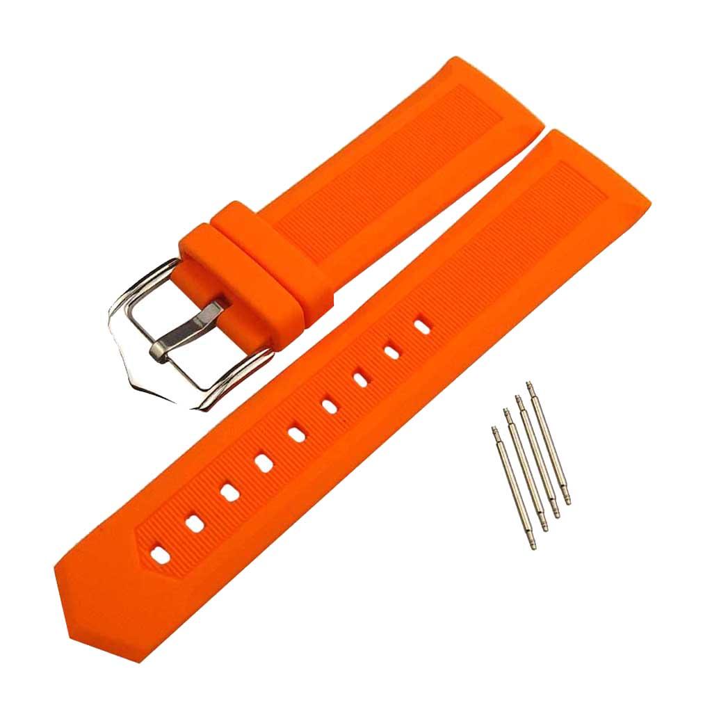 Stainless Steel Buckle Waterproof Silicone Rubber Watch Strap Band 19mm