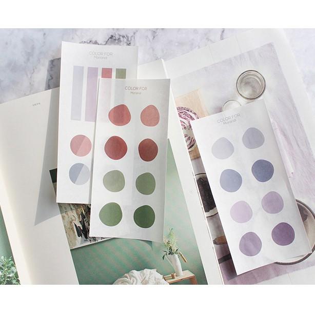 Sticker - Hình Dán Chấm Tròn Vẽ Tay Nhiều Màu Pastel