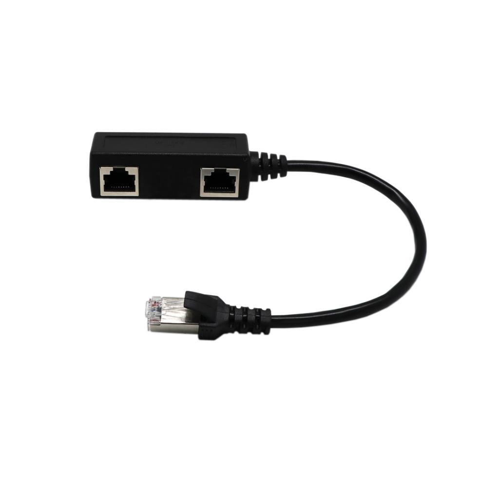 2pcs 1 To 2 LAN Ethernet Network RJ45 Plug Connector Splitter Adapter Cable