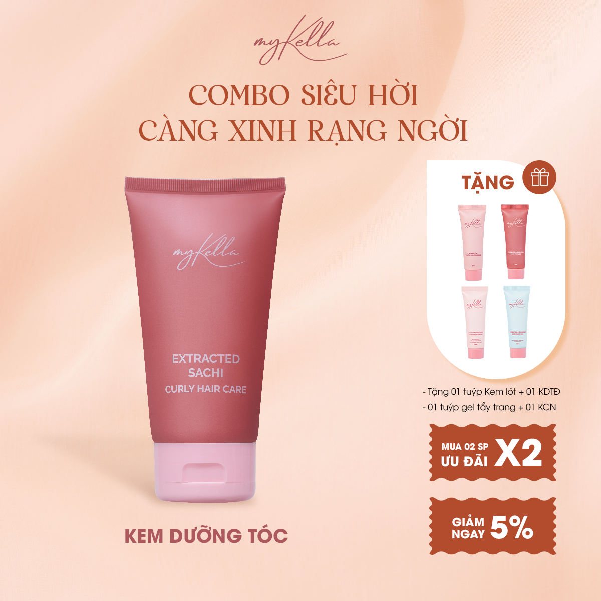 Kem Dưỡng Tóc myKella Tạo Kiểu Tóc Xoăn Chiết Xuất Sacha Inchi 150ml