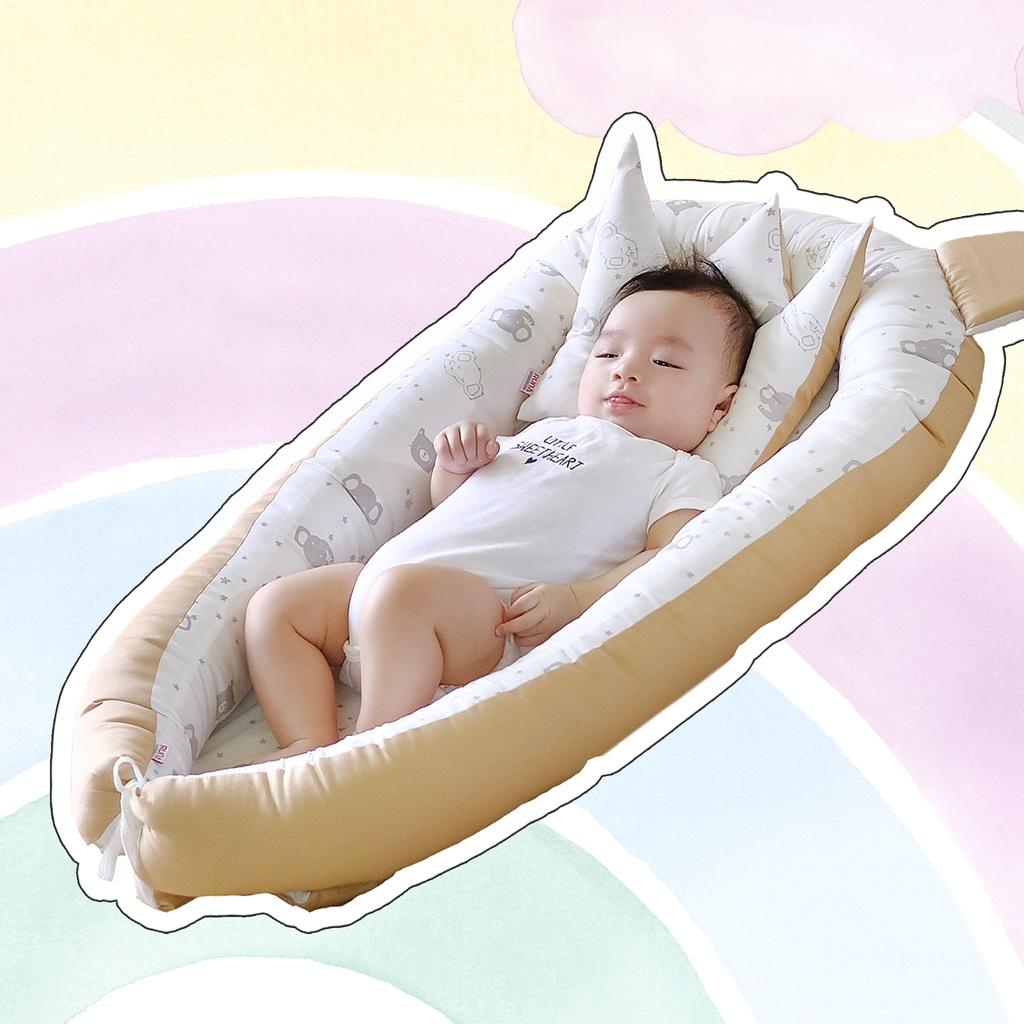 Nôi vải ngủ chung giường cho bé RUNA KIDS chất liệu vải Satin cao cấp mềm mịn thoáng mát an toàn cho da bé