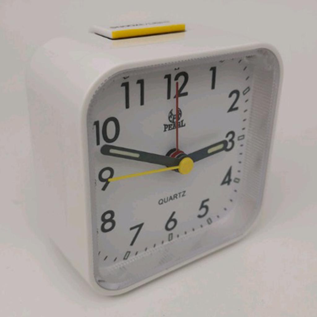 2Pcs Travel Alarm Clock Bedside Quartz Clock w/Night Light w/ Snooze Quiet