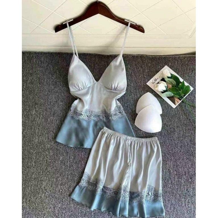Đồ Ngủ 2 Dây Freesize Sexy Cao Cấp Lụa Mềm Mát Cổ V Có Mút Ngực Cho Cô Nàng Quyến Rũ QC167155