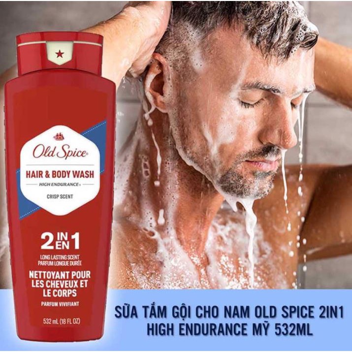 Sữa Tắm Gội Old Spice 2in1 Body Wash 2IN1 High Endurance 532ml