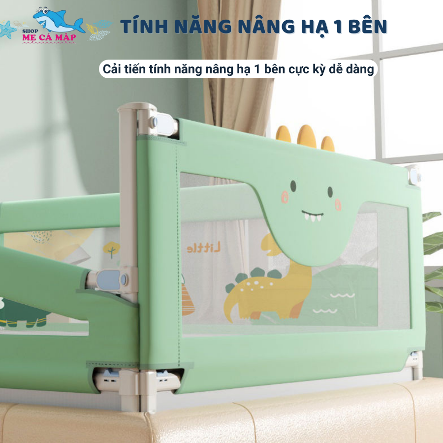 Thanh Chắn Giường Pakey LC1 Bản New Cao 105cm Ống Thép Siêu Dày, Thanh Chắn Giường Thiết Kế Chốt Nâng Cấp Bấm Hạ Dễ Dàng