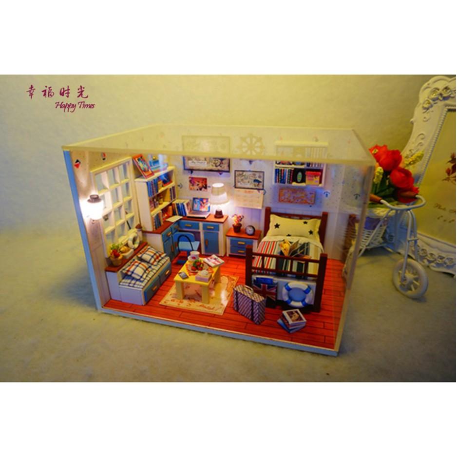 KHO-HN * Mô hình phòng ngủ nhà búp bê I-DIY HAPPY TIME với tông màu rực rỡ bắt mắt