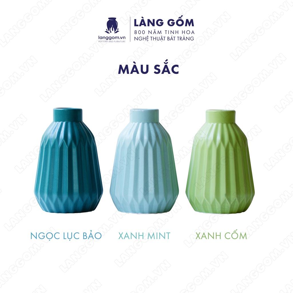 Bình hoa, lọ hoa Gốm sứ Bát Tràng cao cấp Men mát đèn lồng dùng làm quà tặng, trang trí - Làng Gốm Bát Tràng