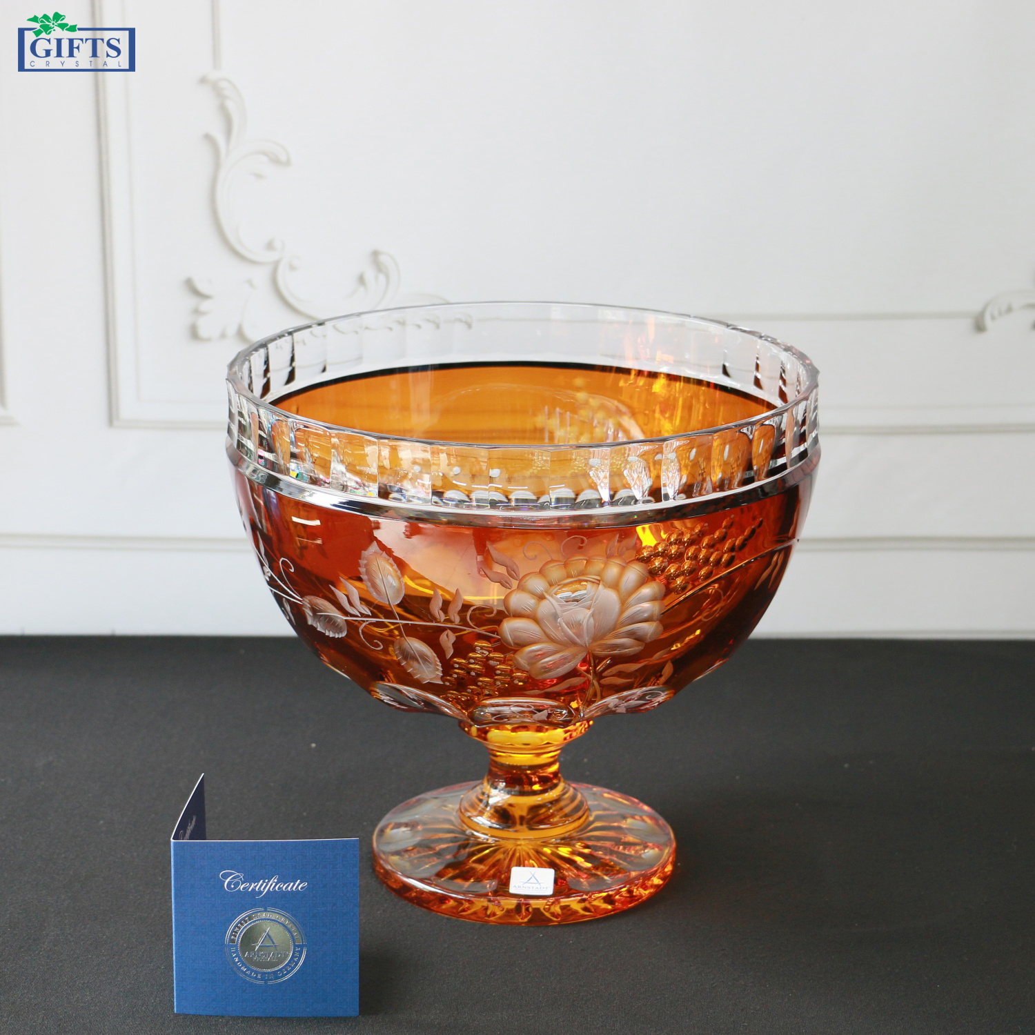 Đĩa Hoa quả Pha lê Màu Primerose Arnstadt 30cm