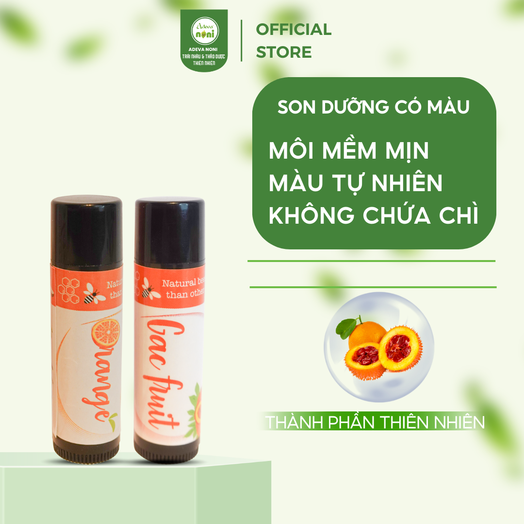 Son Dưỡng Có Màu ADEVA NONI Chiết Xuất Thiên Nhiên Khoáng Tự Nhiên Giúp Dưỡng Môi Giúp Môi Không Bị Bong Tróc 5gr