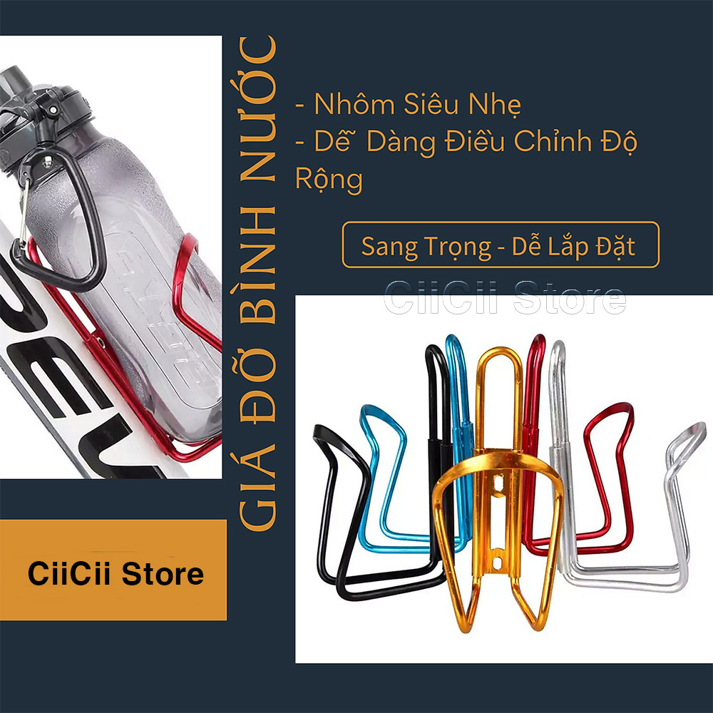 Giá Đỡ Bình Nước Dành Cho Xe Đạp Thể Thao, Chất Liệu Nhôm Siêu Nhẹ - Hàng Nhập Khẩu