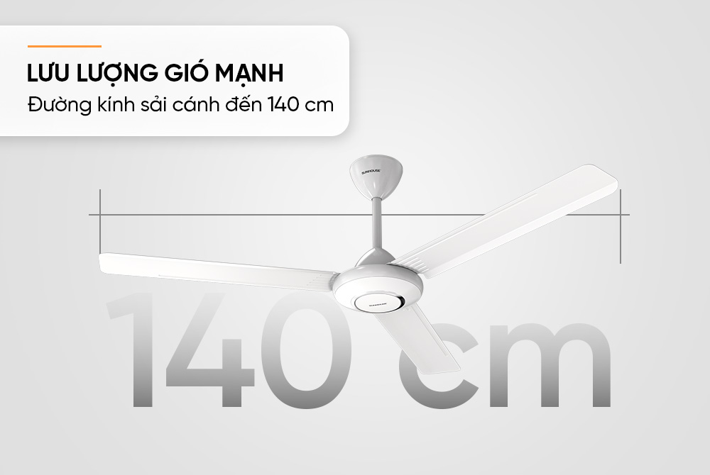Quạt trần 3 cánh SUNHOUSE SHD7657 - Hàng chính hãng
