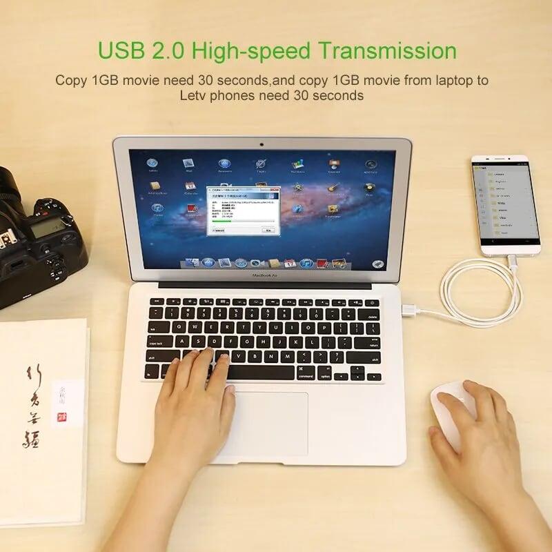 Ugreen UG30509US188TK 1.5M màu hồng Bộ chuyển đổi USB 2.0 sang USB-C - HÀNG CHÍNH HÃNG