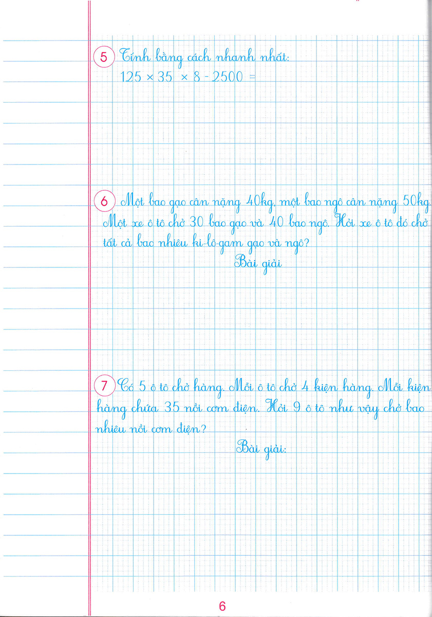 Luyện Tập Toán 4 Quyển 2 - Trình Bày Trên Giấy Ô Li _HA