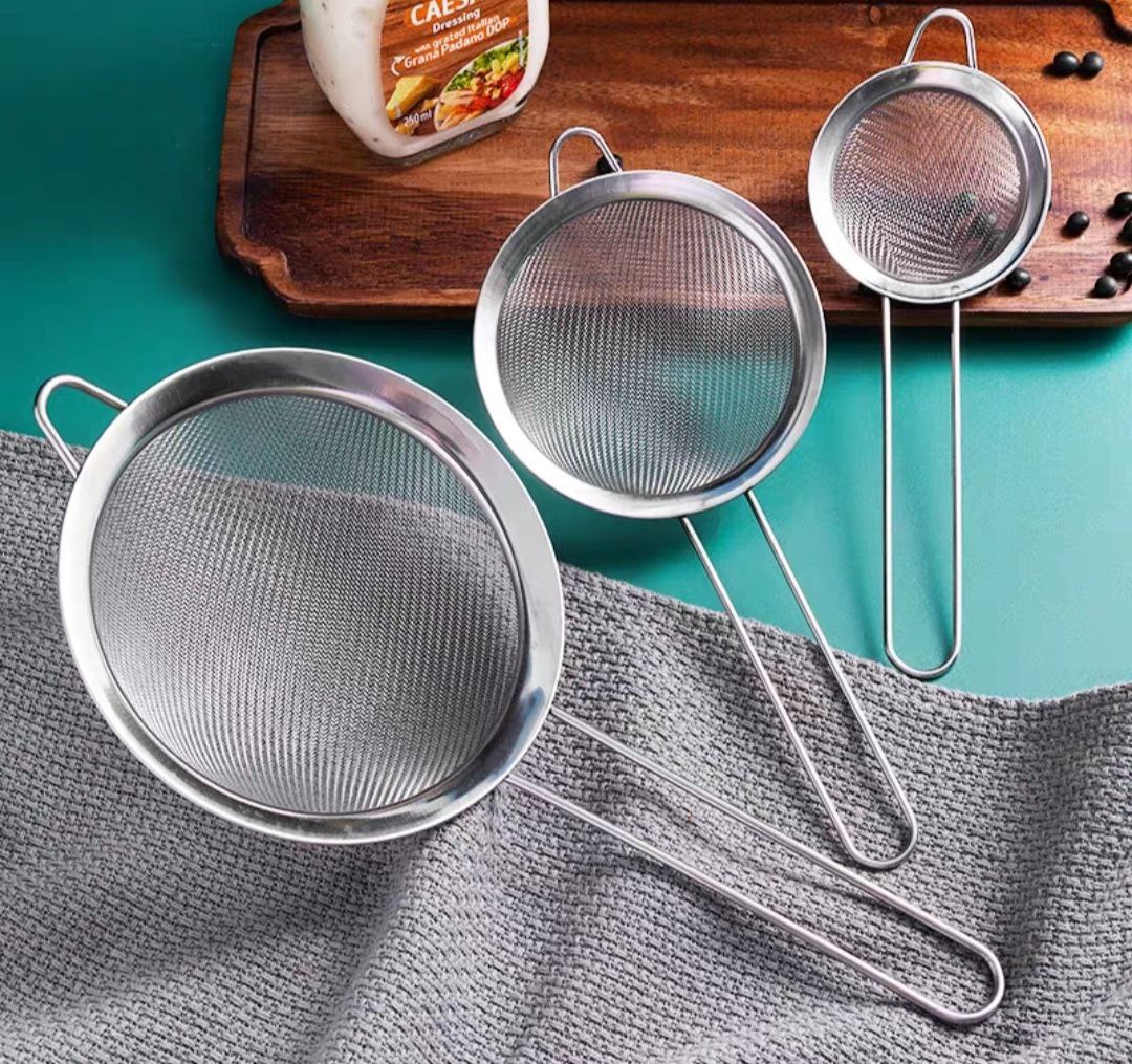 Vợt Rây bột inox lọc trà cafe có tay cầm làm bánh vắt chanh inox - Dụng Cụ Lọc Bột Rây Lọc Sifter Lưới Lọc