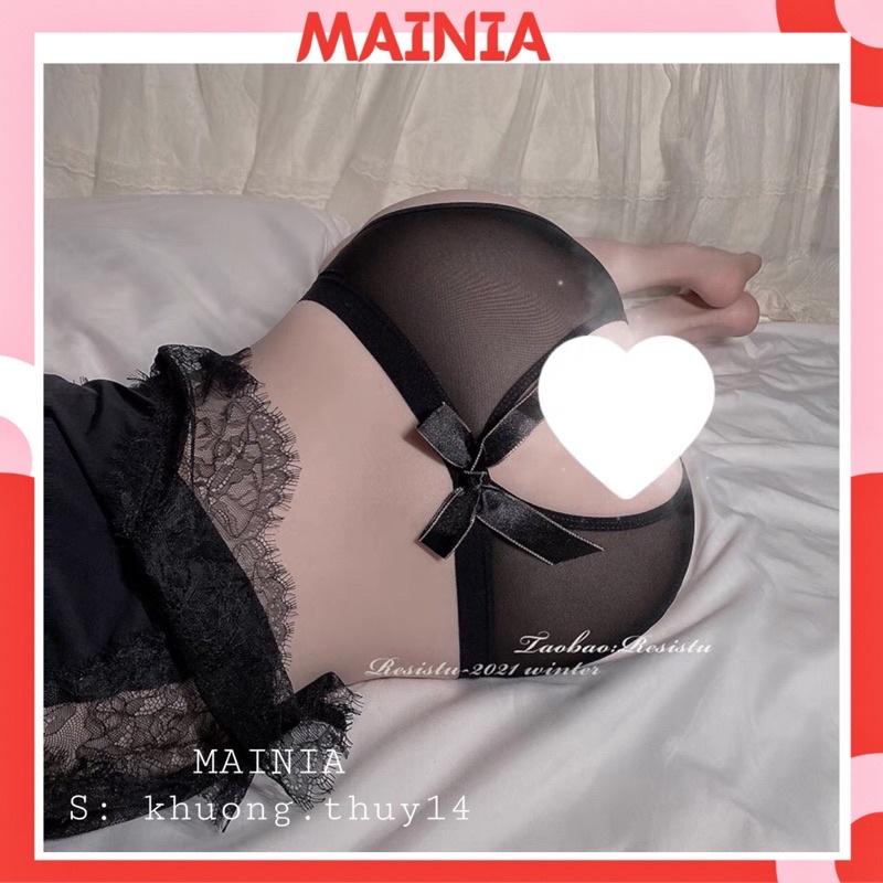 Quần Lót Hở Đáy Xuyên Thấu Đính Nơ Mông Sexy Gợi Cảm Mainia Shop