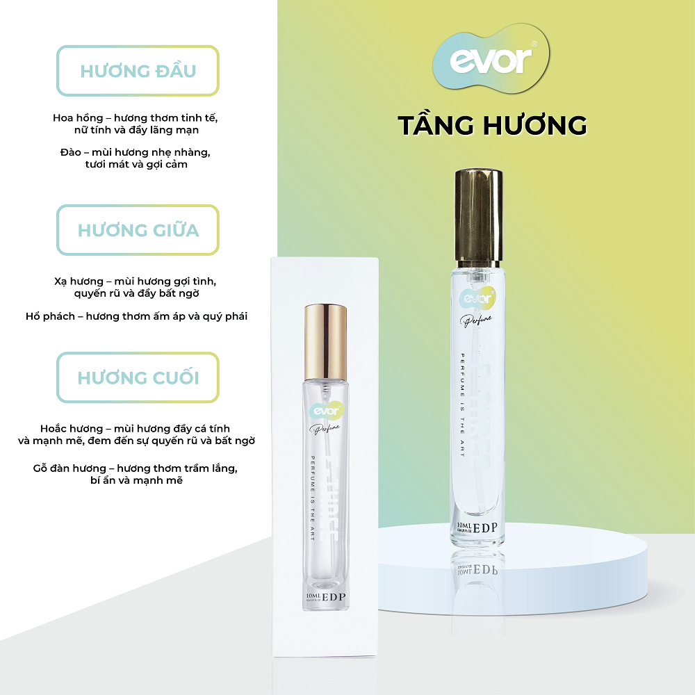 Nước hoa nữ F-THREE Perfume 10ML, hương hoa cỏ, hoa lài, phấn | EVOR